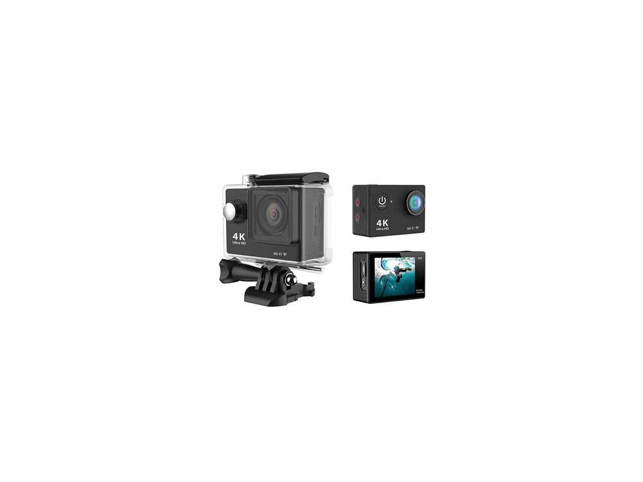 New Action Sports Mini Camera Ultra HD 4K WiFi Camcorder 1080P/60fps 2inch LCD 170 Degrees Helmet Cam 50M Waterproof Biker Video Camera Black Colors